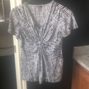 Slimming daisy fuentes black and white twist top l